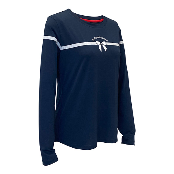[セントクリストファー テニスウェア（レディース） ]リボンpatternロンTシャツ レディース STC-BFW2017_11