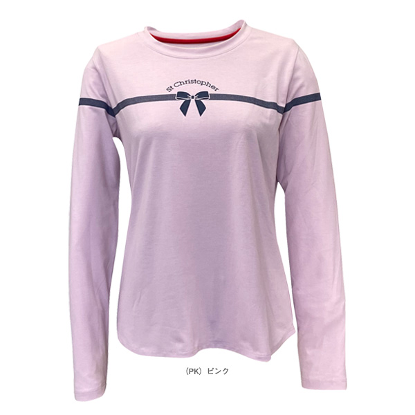 [セントクリストファー テニスウェア（レディース） ]リボンpatternロンTシャツ レディース STC-BFW2017_2