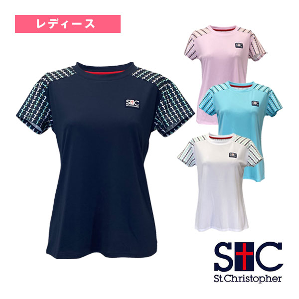[セントクリストファー テニスウェア（レディース） ]T-ball patternシャツ レディース STC-BFW2031
