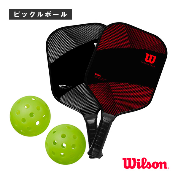 [ウィルソン ピックルボールラケット]ピックルボールキット PICKLEBALL KIT パドル2本 ボール2個入り WR195611U2
