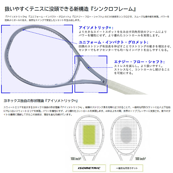 [ヨネックス テニスラケット ]【フレームのみ】ミューズ100 MUSE 100 01MU100_9