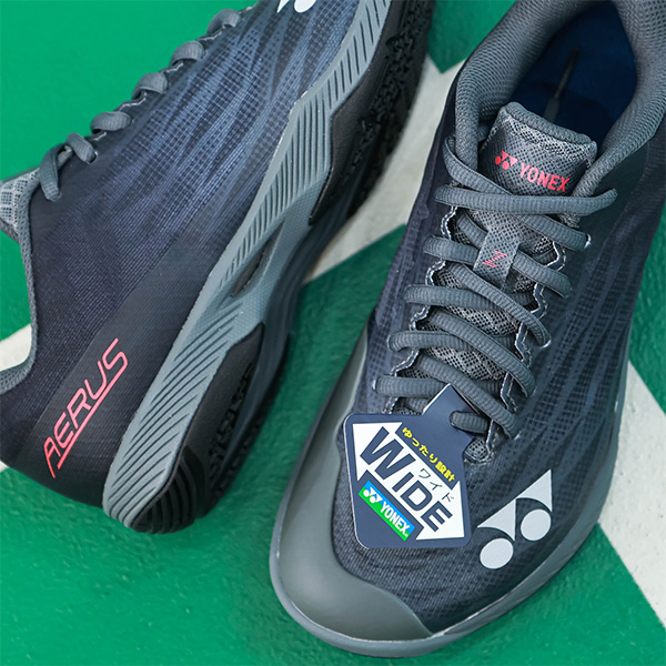 YONEX AERUS ブラック　バドミントンシューズ ヨネックス バドミントンシューズ ]パワークッションエアラスZワイド
