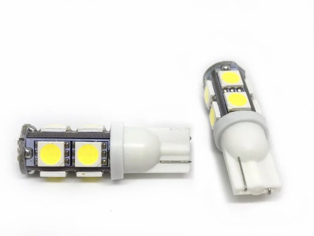 24V LED T10 ウェッジ 9連 2個 スモール ポジション 3チップ5050SMD 白 赤 青 橙 緑 桃 紫 黄色 バルブ 電球