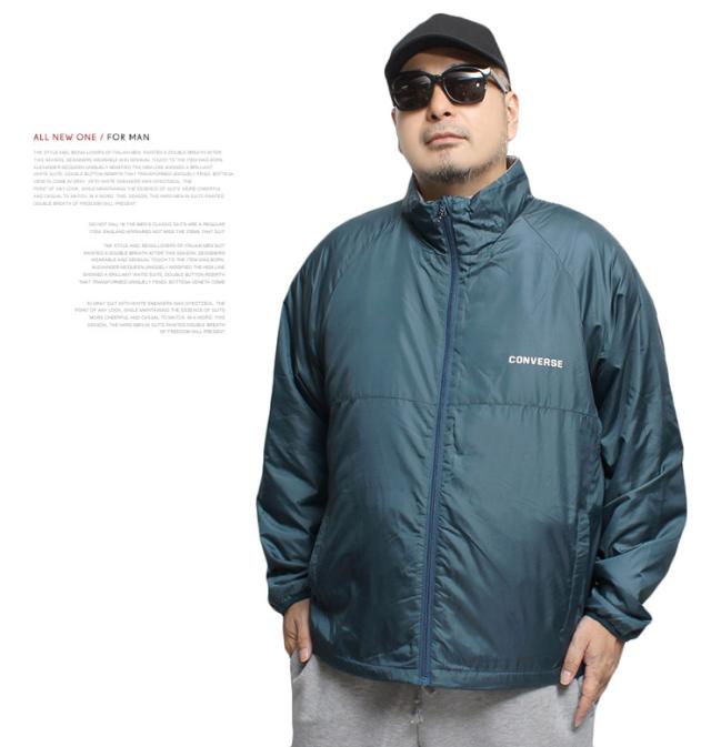 コンバース(CONVERSE)  薄中綿 パーカー ブルゾン メンズ 大きいサイズ 防風 撥水加工 保温 静電気軽減 ジップアップ ジャケット パッカブル アウター 中綿ジャケット アウトドア 多機能 防寒 スポーツ 撥水加工  ワークマン プラス