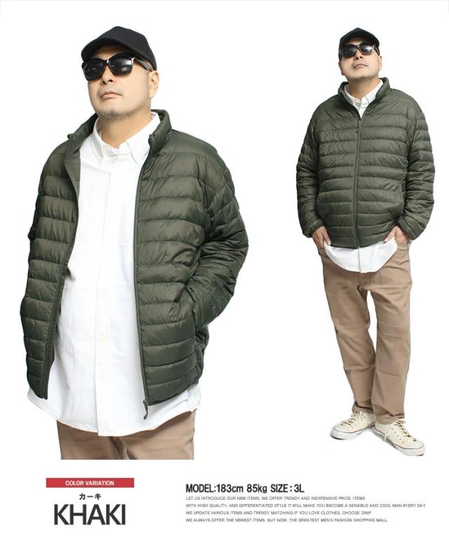 送料無料 ダウンジャケット メンズ 大きいサイズ 軽量 防風 撥水加工 薄手 リアルダウン スタンド ジャケット アウトドア ジップアップ ブルゾン アウター 防寒 暖かい あったか 保温 透湿 ストリート系   ワークマン プラス サイズの通販は