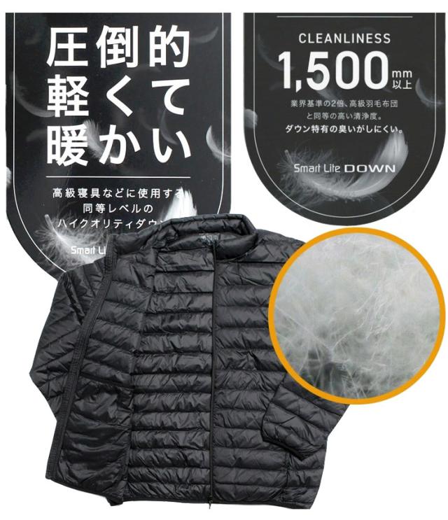送料無料 ダウンジャケット メンズ 大きいサイズ 軽量 防風 撥水加工 薄手 リアルダウン スタンド ジャケット アウトドア ジップアップ ブルゾン アウター 防寒 暖かい あったか 保温 透湿 ストリート系   ワークマン プラス サイズの通販は