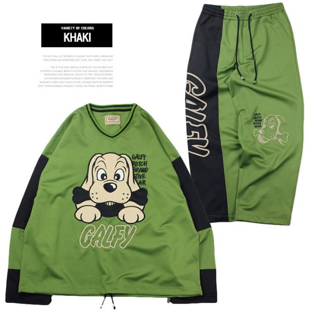 送料無料 GALFY(ガルフィー) セットアップ メンズ ロゴ 刺繍 プリント
