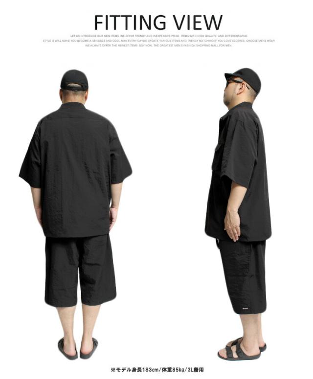 送料無料 FIRST DOWN(ファーストダウン) セットアップ メンズ 大きいサイズ ワッシャー ストレッチ 半袖シャツ クライミング ショートパンツ ワークシャツ クライミングパンツ 短パン 半パン 上下 アウトドア ベルト付き ストリート系 ワークマン プラス_10