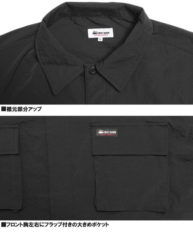 送料無料 FIRST DOWN(ファーストダウン) セットアップ メンズ 大きいサイズ ワッシャー ストレッチ 半袖シャツ クライミング ショートパンツ ワークシャツ クライミングパンツ 短パン 半パン 上下 アウトドア ベルト付き ストリート系 ワークマン プラス_12