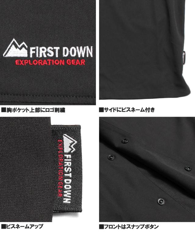 送料無料 FIRST DOWN(ファーストダウン) セットアップ メンズ 大きいサイズ ストレッチ 撥水加工 半袖シャツ ショートパンツ 上下 ショーツ 伸縮 短パン 半パン アウトドア キャンプ 裏メッシュ ウエストゴム ストリート系 ワークマン プラス_13