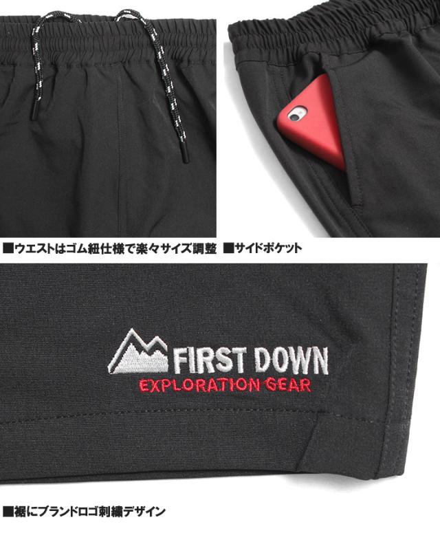 送料無料 FIRST DOWN(ファーストダウン) セットアップ メンズ 大きいサイズ ストレッチ 撥水加工 半袖シャツ ショートパンツ 上下 ショーツ 伸縮 短パン 半パン アウトドア キャンプ 裏メッシュ ウエストゴム ストリート系 ワークマン プラス_15