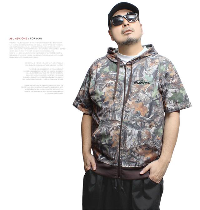 [GENUINE DICKIES] セットアップ メンズ 大きいサイズ スウェット ジップアップ 半袖 パーカー ショートパンツ アウター スウェット 薄手 上下 ジャージ ハーフパンツ 短パン ルームウェア 部屋着 スウェットパンツ スエット ワークマン プラス サイズ_10