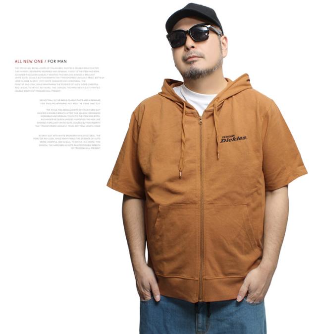 [GENUINE DICKIES] セットアップ メンズ 大きいサイズ スウェット ジップアップ 半袖 パーカー ショートパンツ アウター スウェット 薄手 上下 ジャージ ハーフパンツ 短パン ルームウェア 部屋着 スウェットパンツ スエット ワークマン プラス サイズ_4