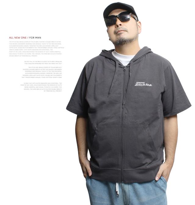 [GENUINE DICKIES] セットアップ メンズ 大きいサイズ スウェット ジップアップ 半袖 パーカー ショートパンツ アウター スウェット 薄手 上下 ジャージ ハーフパンツ 短パン ルームウェア 部屋着 スウェットパンツ スエット ワークマン プラス サイズ_7