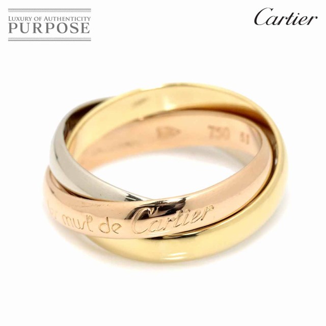 Cartier】カルティエ 750 K18 YG ＃59 幅3.4mm-
