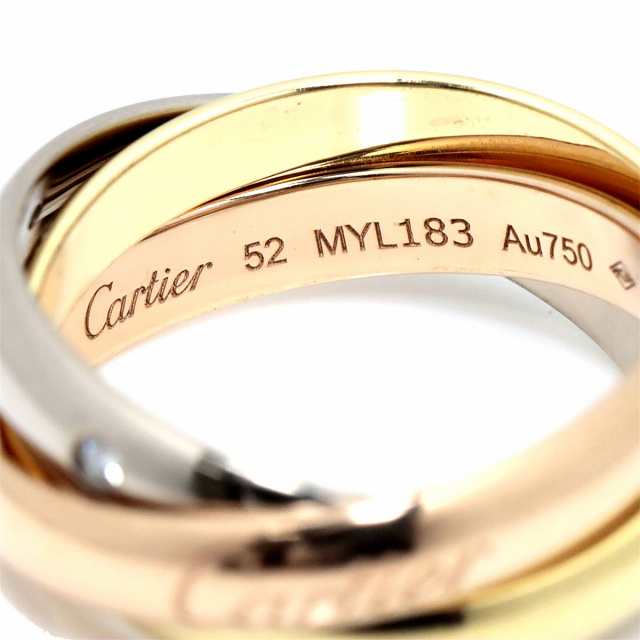 カルティエ Cartier トリニティ #52 リング MM ダイヤ 5P K18 YG WG PG