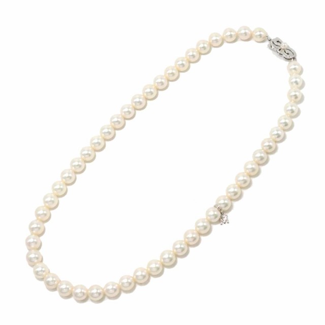 ミキモト MIKIMOTO アコヤ真珠 8.0-8.4mm ネックレス 44cm K18 WG 
