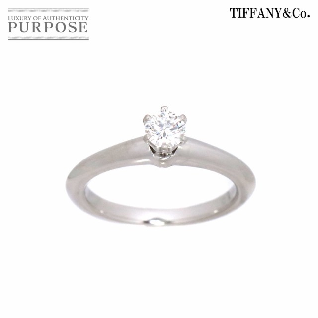 ティファニー TIFFANY&CO. ソリティア ダイヤ 0.23ct E/VVS1/3EX 7号 リング Pt プラチナ【鑑定書付き】レディース 90185041 【中古】BJ