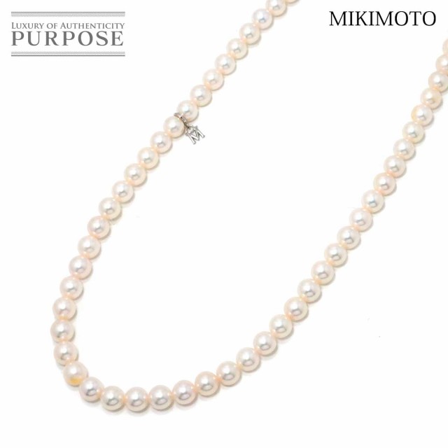 ミキモト MIKIMOTO アコヤ真珠 6.9-6.5mm ネックレス 42cm SV シルバー ...