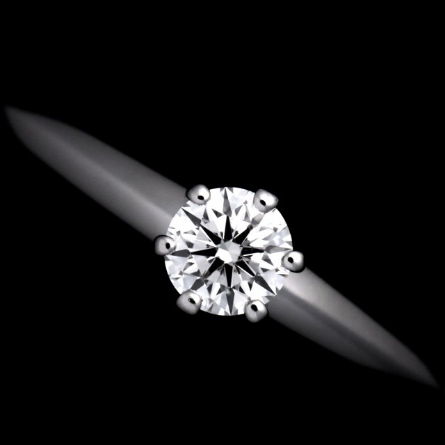 ティファニー TIFFANY&Co. ソリティア ダイヤ 0.23ct I/VS1/EX 9号 ...