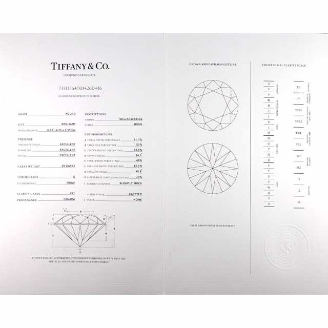 ティファニー TIFFANY&CO. ハーモニー ダイヤ 0.28ct G/VS1/3EX 8号 リング Pt 指輪【鑑定書付き】レディース 90205722 【中古】BJ