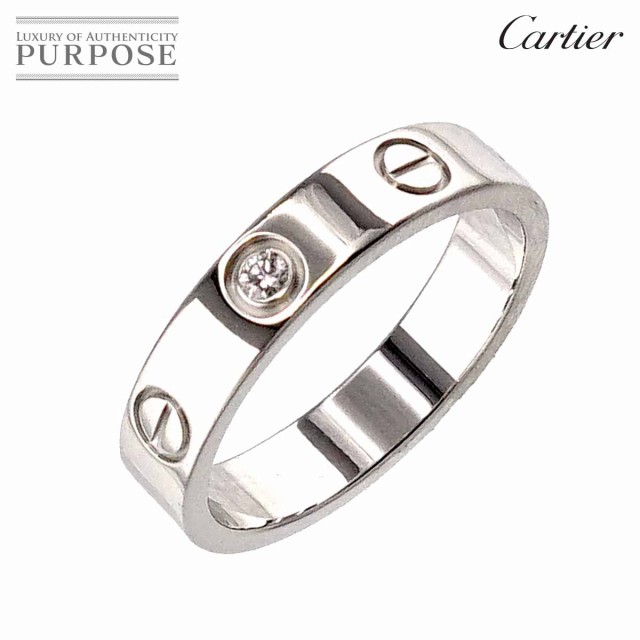 カルティエ Cartier ミニラブ #50 リング ダイヤ 1P K18 WG ホワイト