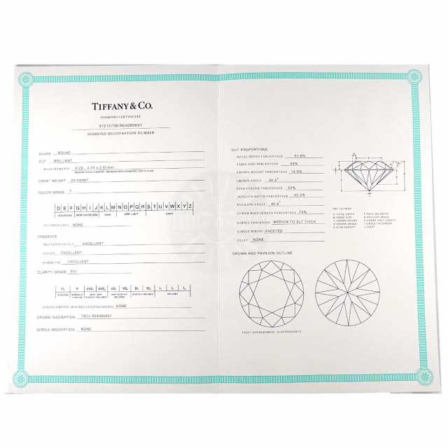 ティファニー TIFFANY&Co ハーモニー ダイヤ 0.29ct F/VS1/3EX リング 8号 K18 PG Pt 指輪【鑑定書】レディース 90212408 【中古】BJ