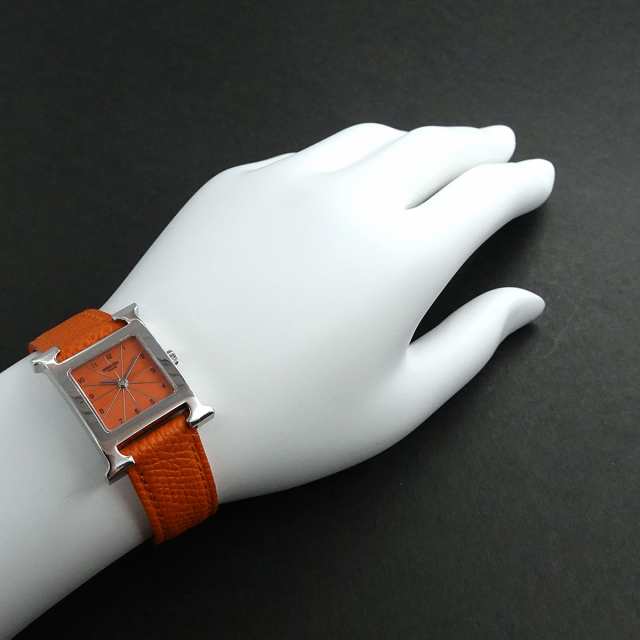 エルメス Hウォッチ HH1 210 レディース 腕時計 オレンジ 文字盤 ...