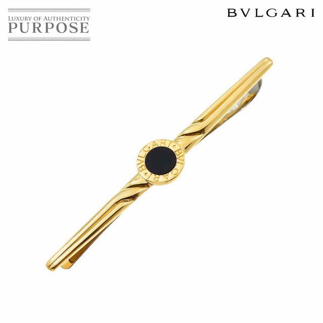 ブルガリ BVLGARI オニキス タイピン K18 YG WG イエロー ホワイト ...