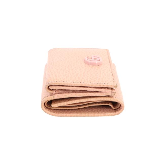 GUCCI GGマーモント 三つ折りウォレット　ピンク GUCCI GGマーモント 三つ折りウォレットピンク