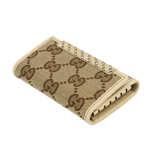 GGキャンバス 6連キーケース ベージュ　レザー　キーケース　グッチ GUCCI】 グッチ GGキャンバス 6連キーケース ベージュ レザー