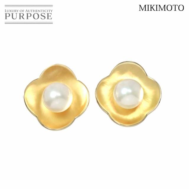 ミキモト MIKIMOTO アコヤ真珠 7.1mm イヤリング K18 YG イエローゴールド 750 パール レディース 90234431 【中古】BJ