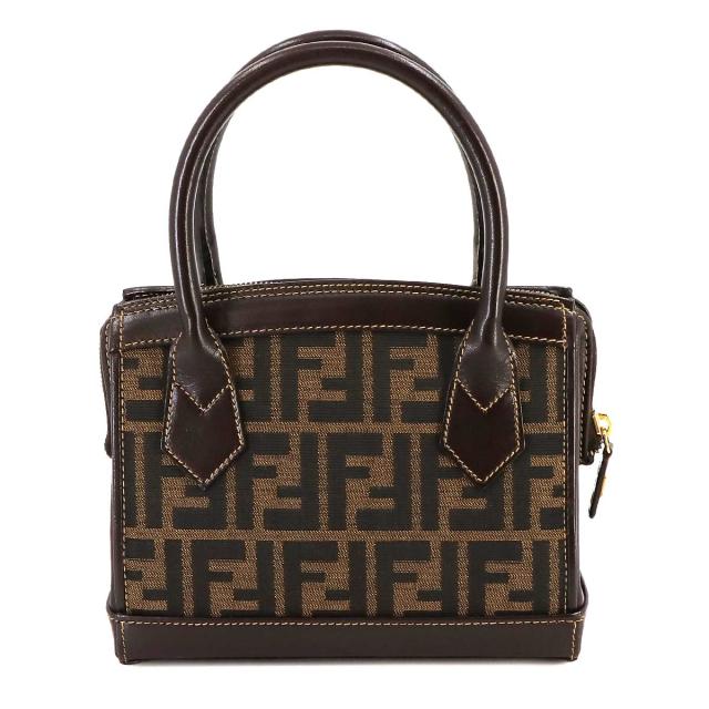 フェンディ、ズッカ柄バック フェンディトートバッグズッカ柄A4肩がけキャンバスレザーカーキ