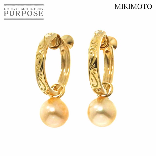 ミキモト MIKIMOTO アコヤ真珠 8.7mm イヤリング K18 YG イエローゴールド 750 パール レディース 90240541 【中古】BJ