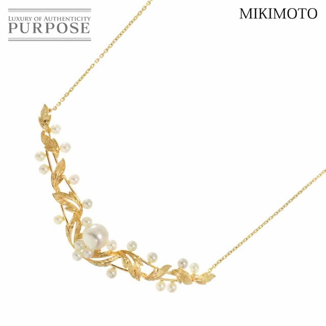 ミキモト MIKIMOTO アコヤ真珠 8.6-3.5mm ネックレス 46cm K14 YG イエローゴールド 585 パール レディース 90240901 【中古】BJ