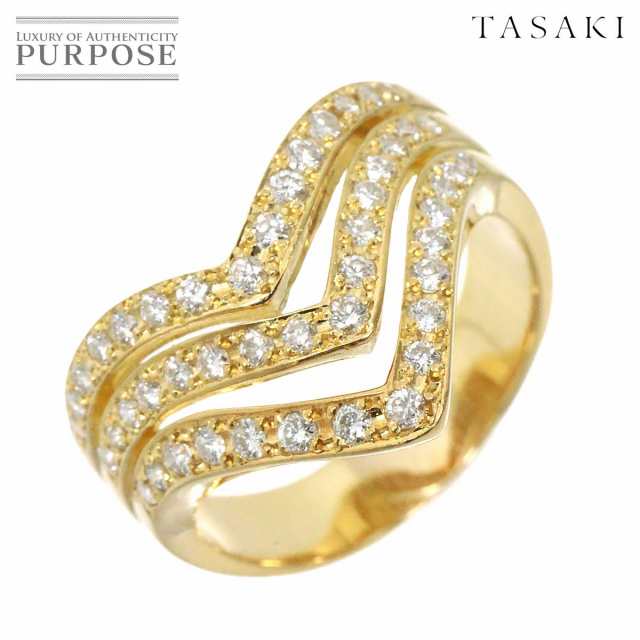 タサキ TASAKI 19号 リング ダイヤ 0.74ct K18 YG イエローゴールド 750 田崎真珠 指輪 レディース 90241947 【中古】BJ