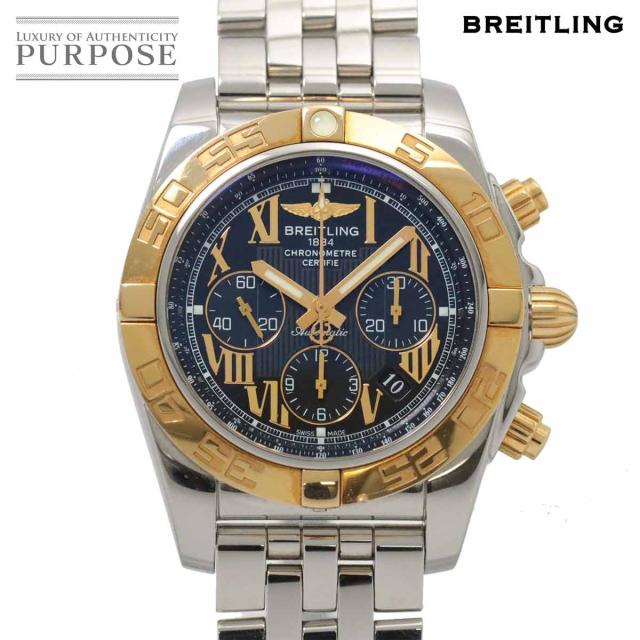 ブライトリング クロノマット44 コンビ CB0110 クロノグラフ メンズ 腕時計 デイト ブラック PG 自動巻き 90245586 【中古】時計の通販は
