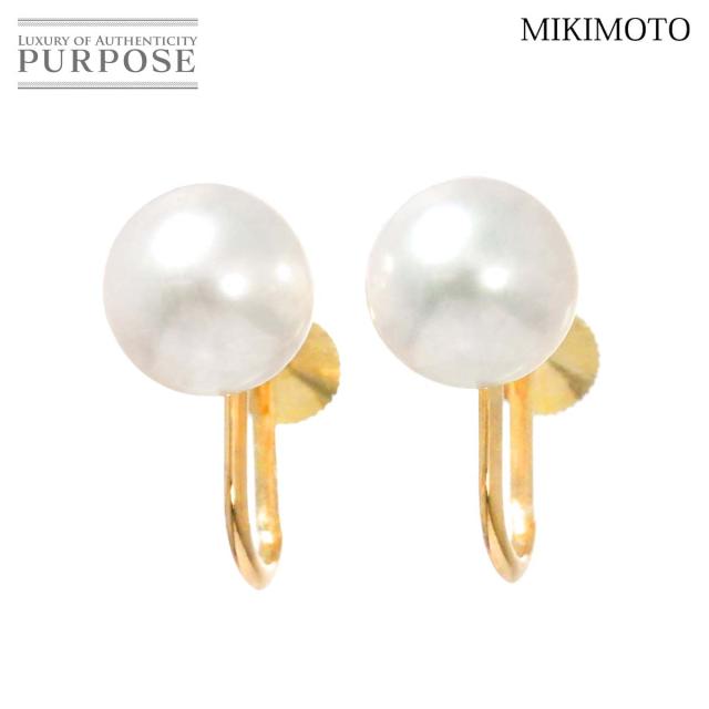 【K18】Mikimoto 真珠 スタッドピアス 箱付き K18】Mikimoto 真珠 スタッドピアス 箱付き ミキモト 一粒 7.3mm