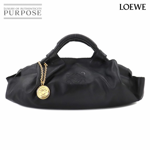 新品同様 ロエベ バッグ LOEWE ハンド バッグ レザー ブラック ゴールド 金具 レディース 90248713 【中古】ブランド