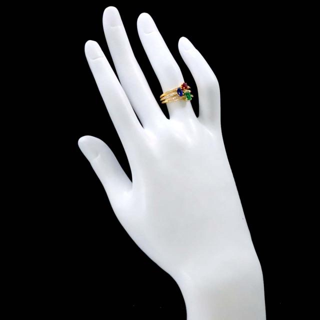 ティファニー TIFFANY&CO. 9号 リング ダイヤ 0.37ct エメラルド