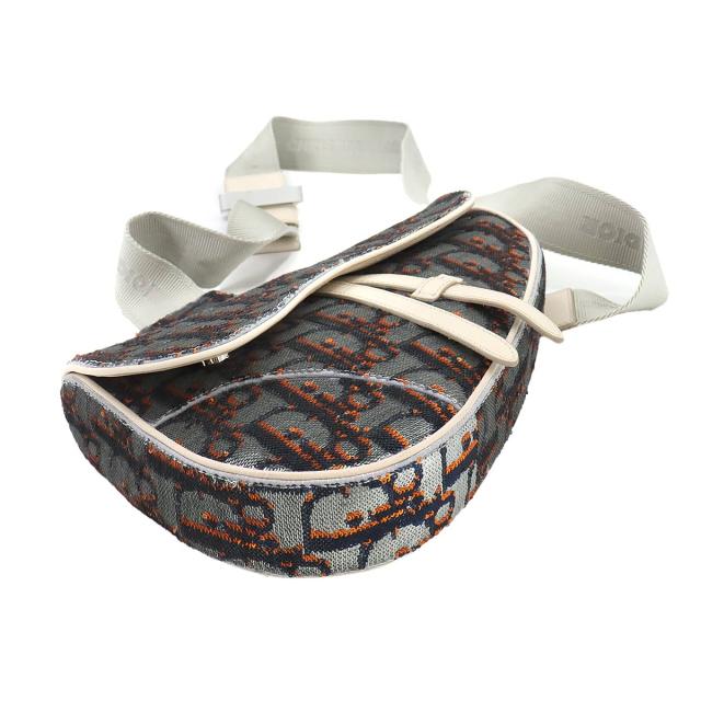 新品同様 クリスチャン ディオール バッグ オブリーク サドルバッグ  