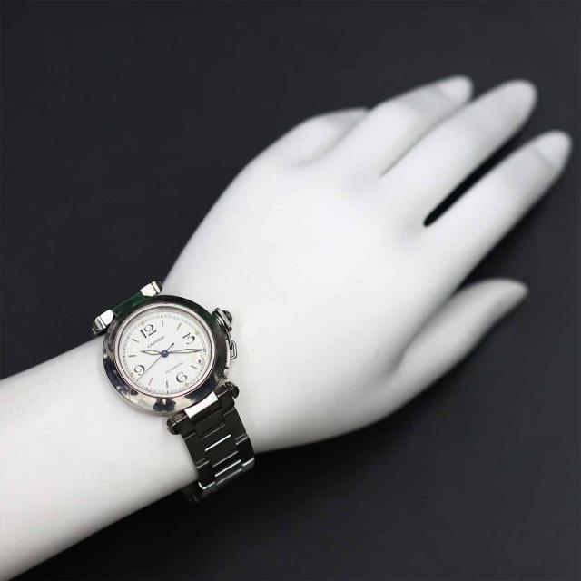 カルティエ パシャC W31015M7 ボーイズ 腕時計 デイト ホワイト  