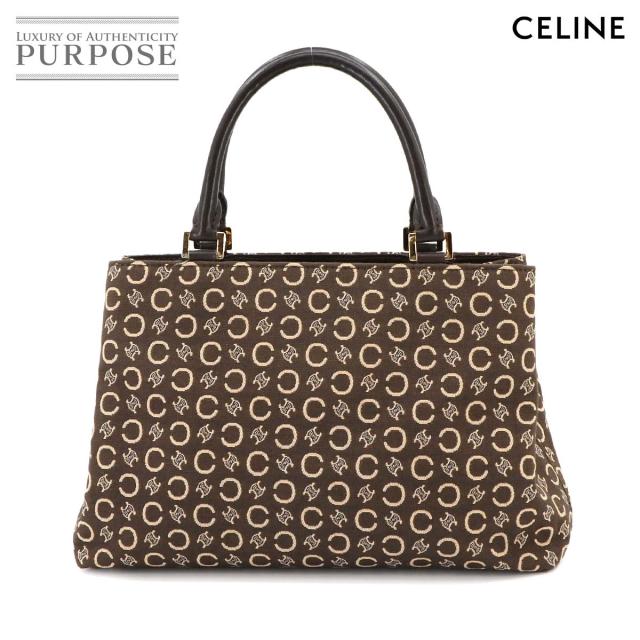 セリーヌ バッグ Cマカダム ハンド バッグ キャンバス レザー ブラウン ゴールド 金具 レディース 90267081 【中古】ブランドの通販は