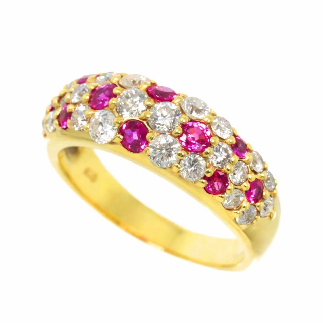 金ベースコンビ ダイヤ0.193ct リング 指輪 レディース 12号