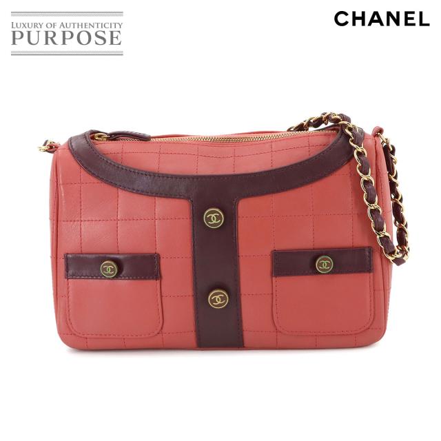 美品 シャネル バッグ ガールシャネル ショルダー バッグ レザー レッド ボルドー A17540 レディース 90269079 【中古】ブランド