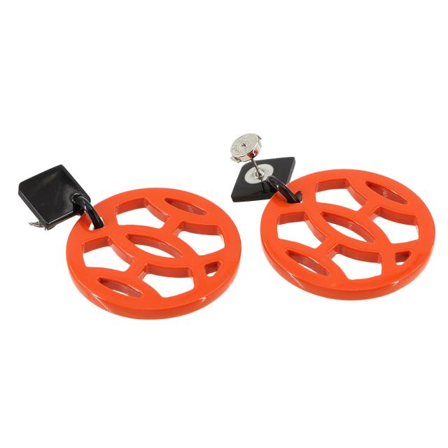 エルメス ピアス アヴァ バッファローホーン オレンジ ブラック