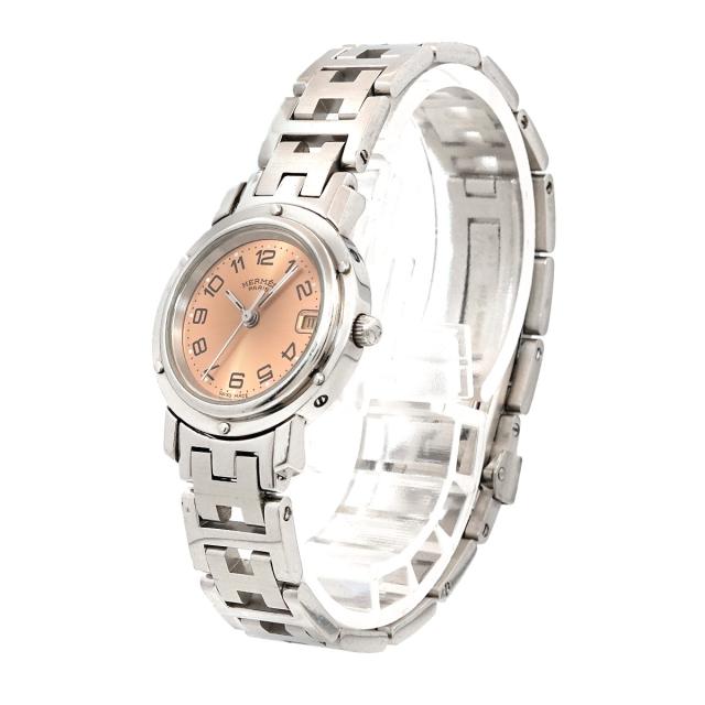 エルメス クリッパー CL4 210 レディース 腕時計 デイト ピンク