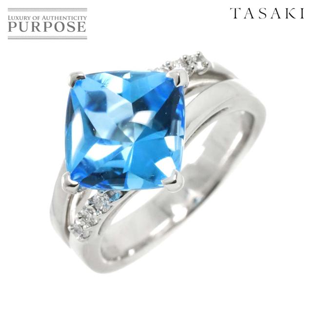 750 ホワイト ゴールド ブルートパーズ ダイヤモンド 0.40ct