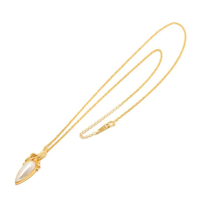 タサキ TASAKI マベ真珠 ダイヤ 0.01ct ネックレス 50cm K18 YG