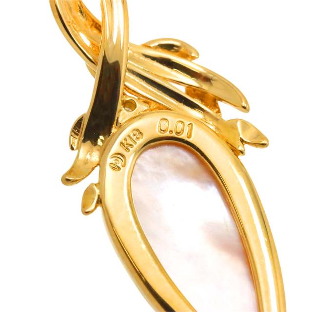 タサキ TASAKI マベ真珠 ダイヤ 0.01ct ネックレス 50cm K18 YG